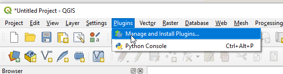 QGIS Plugin Manager